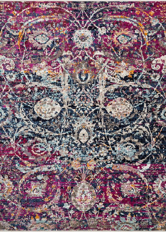 SILVIA 05 RUG: MIDNIGHT, FUCHSIA