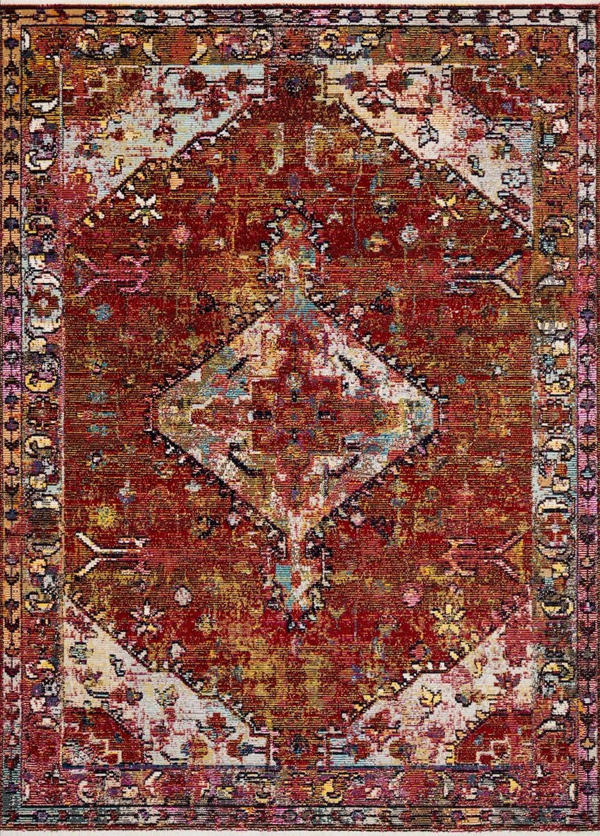 SILVIA 06 RUG: RED MULTI