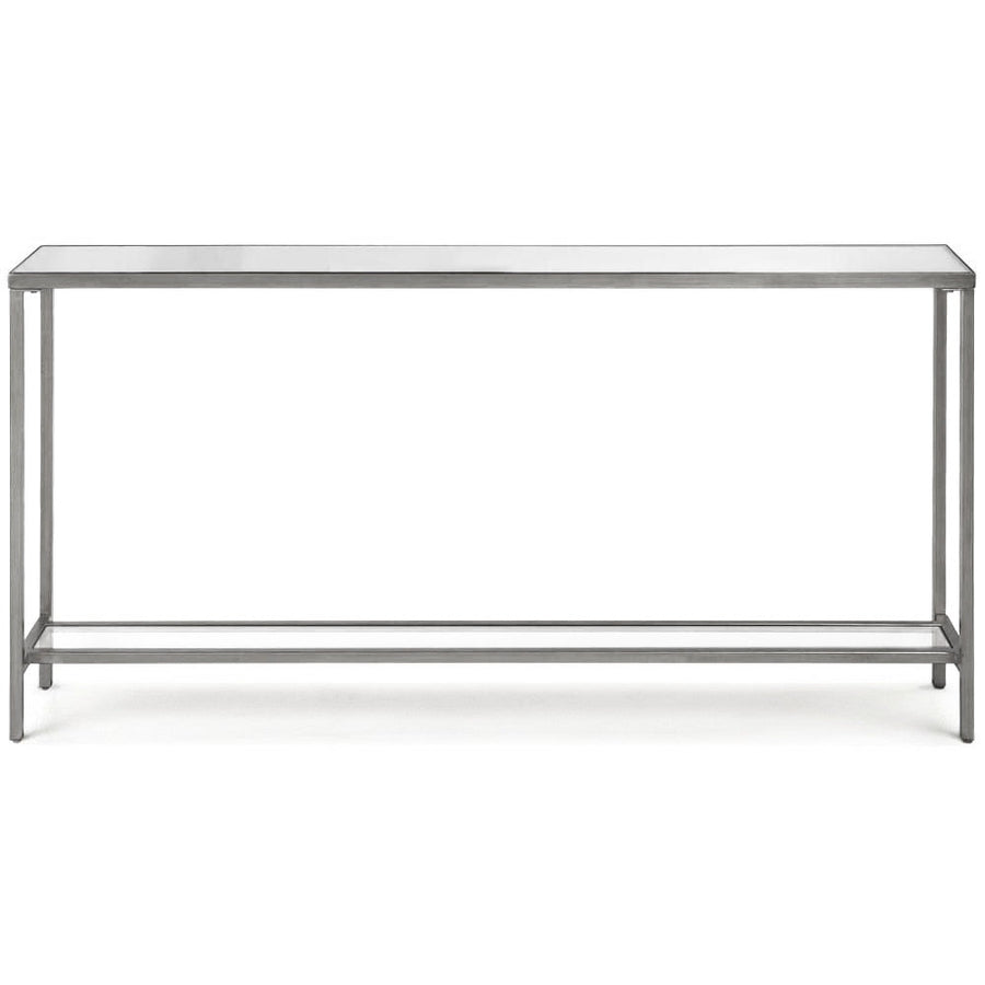 SLIM SILVER MIRROR TOP CONSOLE