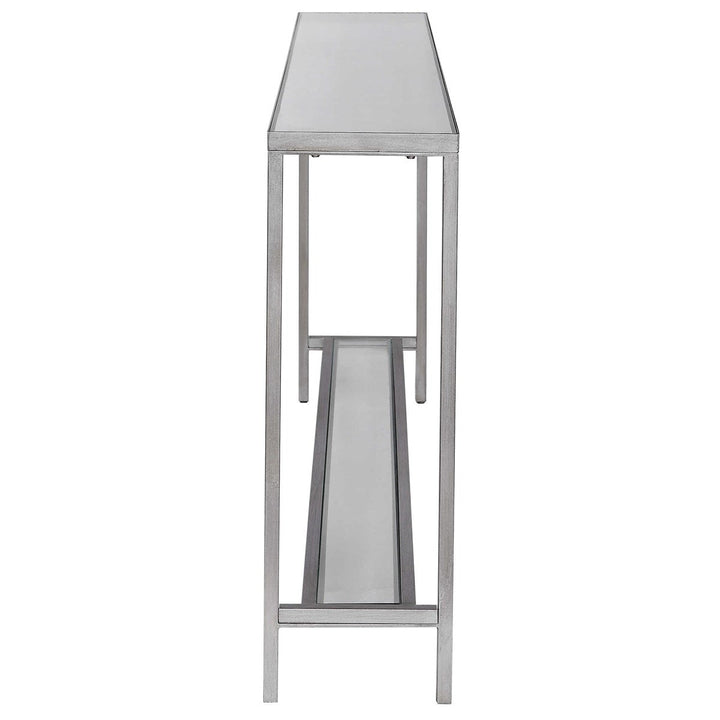 SLIM SILVER MIRROR TOP CONSOLE