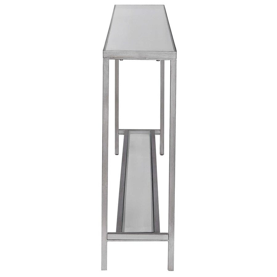 SLIM SILVER MIRROR TOP CONSOLE