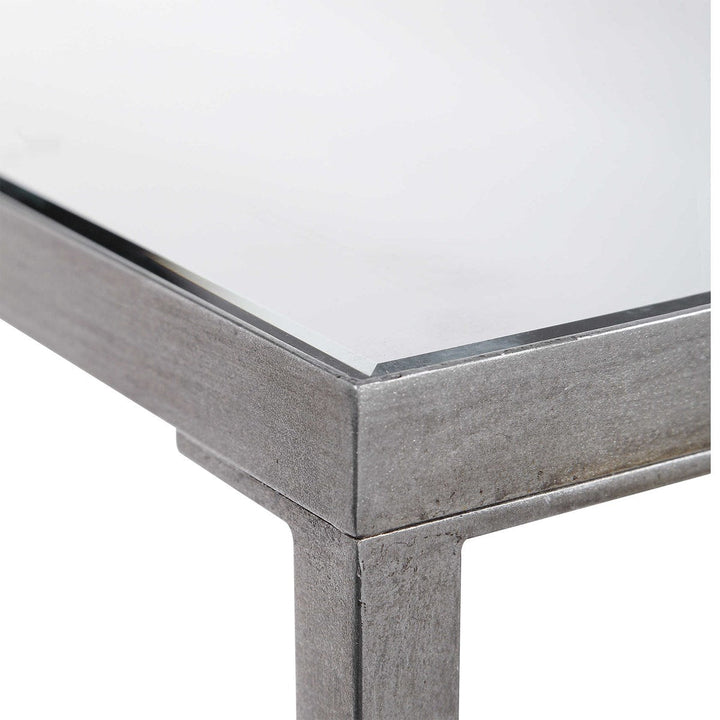 SLIM SILVER MIRROR TOP CONSOLE