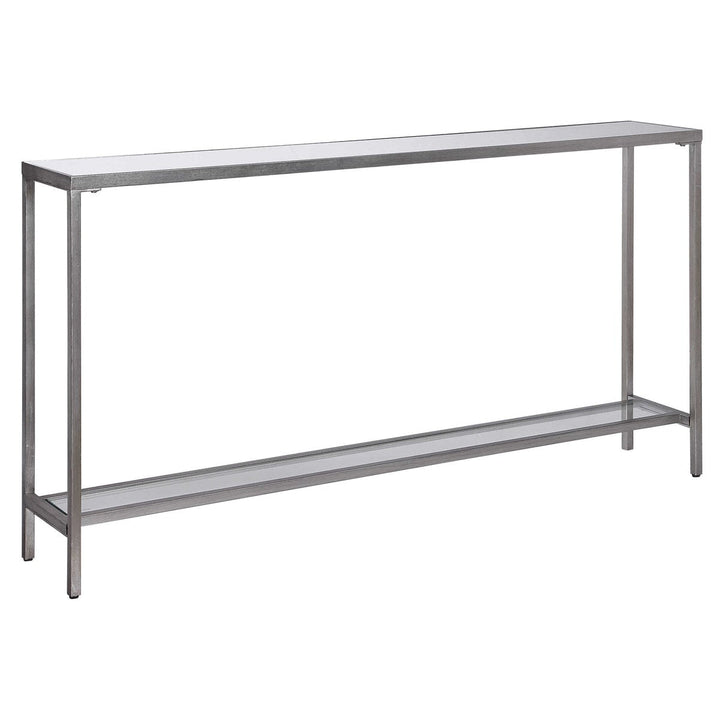 SLIM SILVER MIRROR TOP CONSOLE