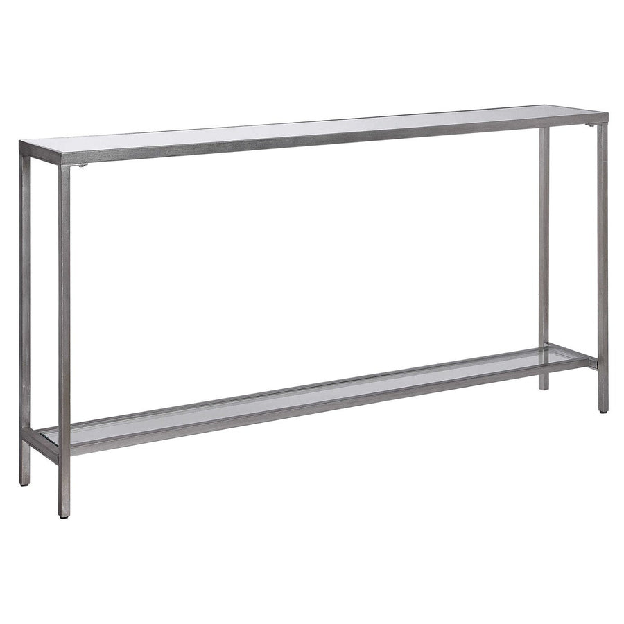 SLIM SILVER MIRROR TOP CONSOLE