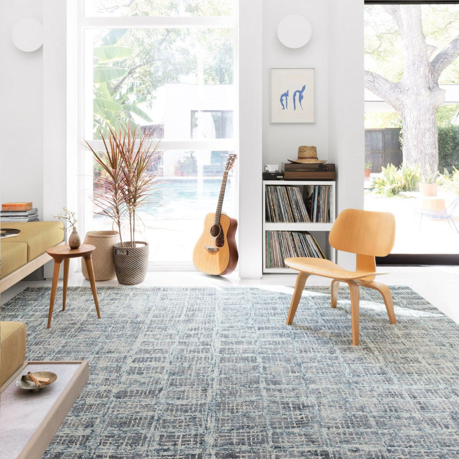 SLOANE HOOKED WOOL RUG: BLUE STEEL