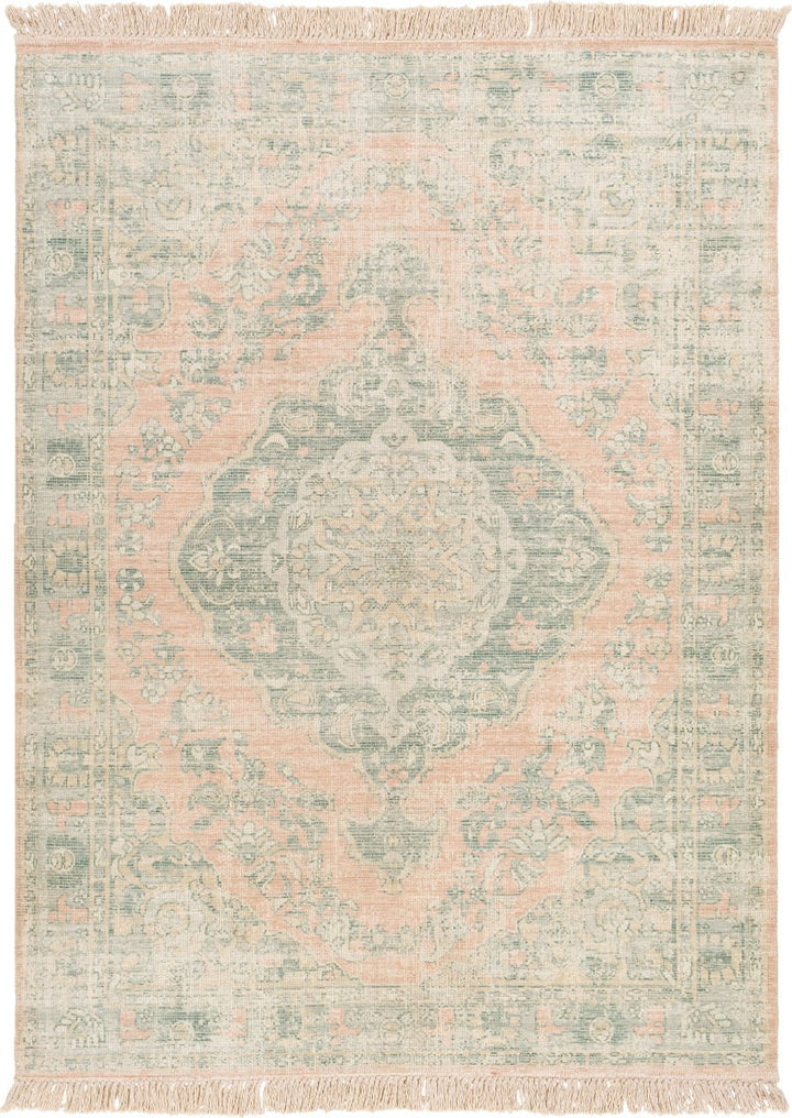 SOPHIE DISTRESSED VINTAGE PRINT RUG: APRICOT, SAGE