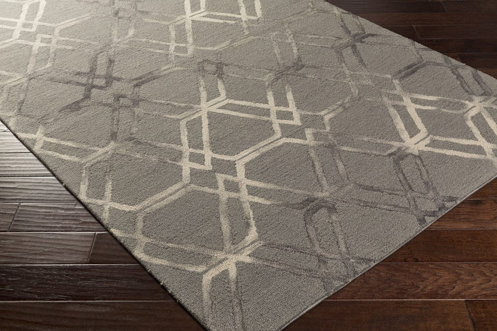 BISA WASHED PRINT RUG: CHARCOAL