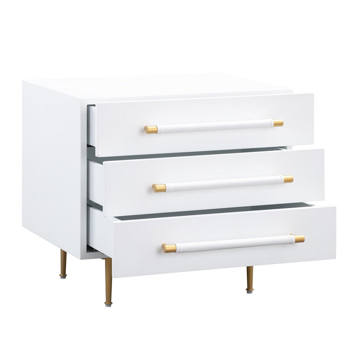 STRIDE WHITE LACQUER NIGHTSTAND
