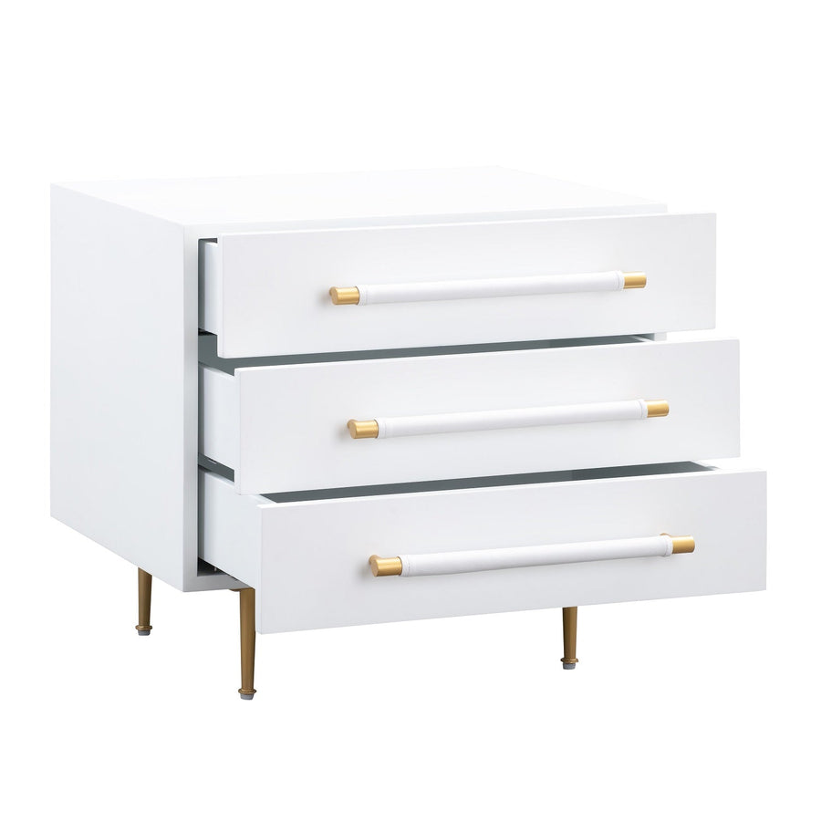 STRIDE WHITE LACQUER NIGHTSTAND