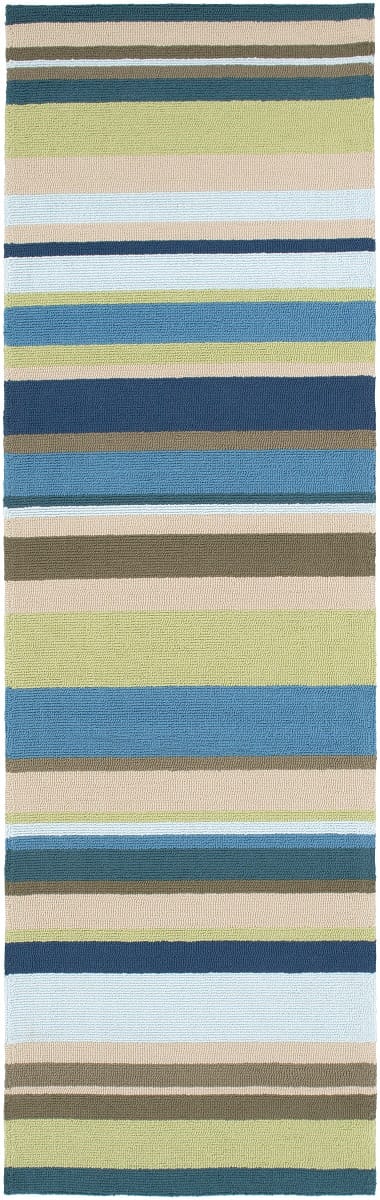 STRIPES OUTDOOR RUG: BLUE, LIME