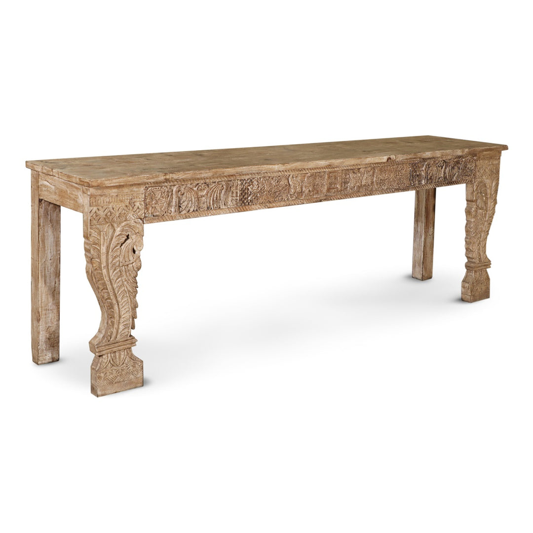 SUMA ANTIQUE CARVED WOOD CONSOLE TABLE