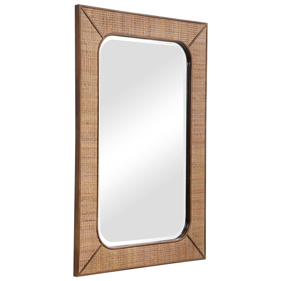 TAHITI WOVEN RATTAN MIRROR