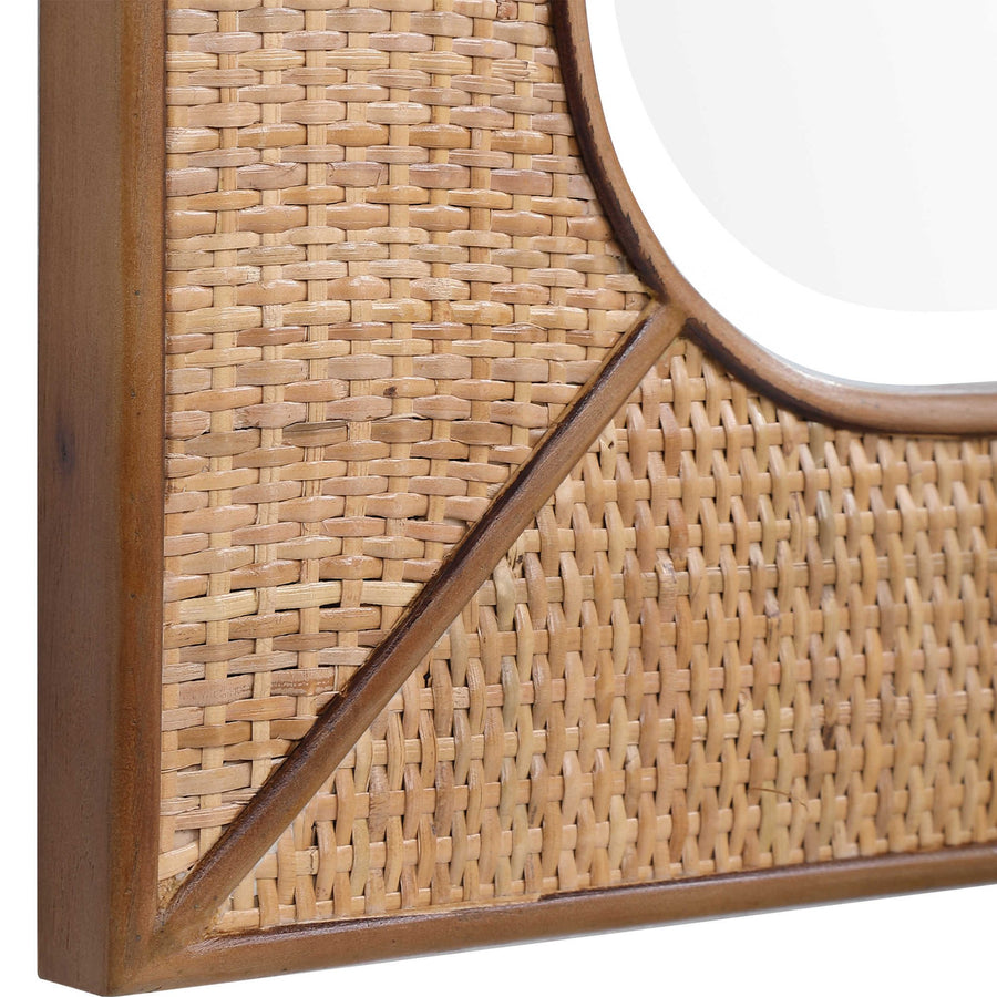 TAHITI WOVEN RATTAN MIRROR