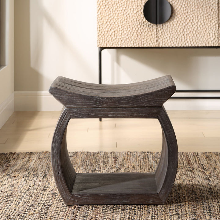 TEMPLE ELM WOOD STOOL
