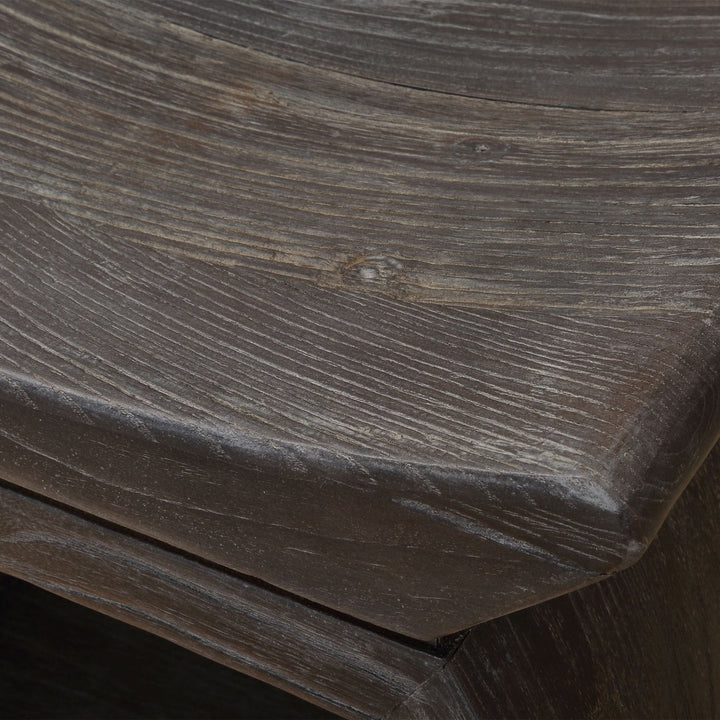 TEMPLE ELM WOOD STOOL