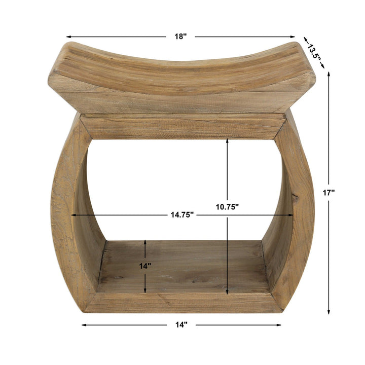 TEMPLE ELM WOOD STOOL