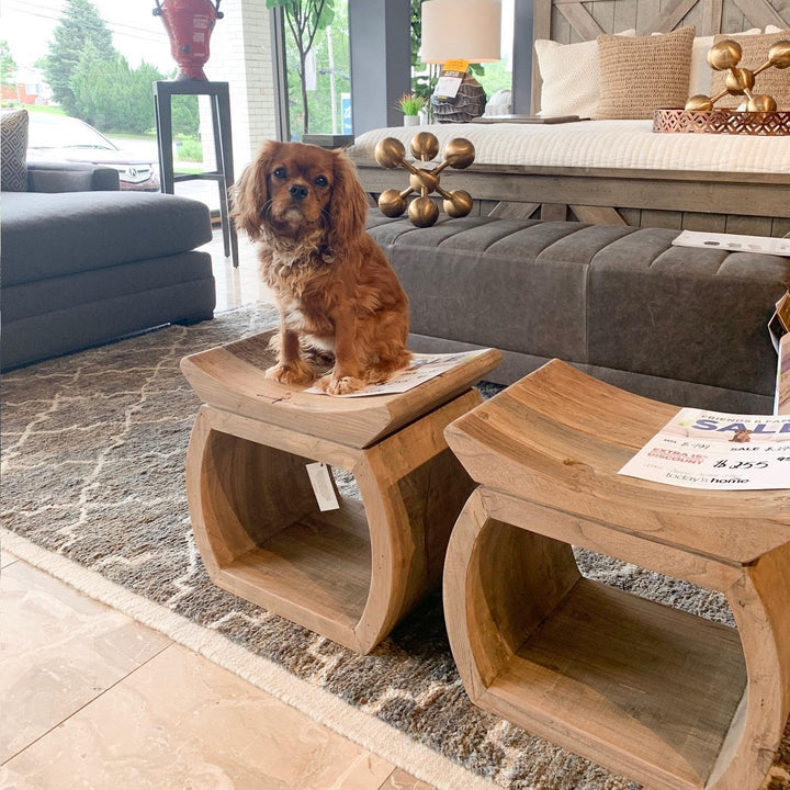 TEMPLE ELM WOOD STOOL