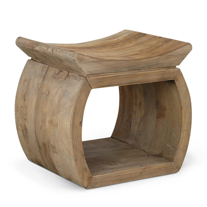 TEMPLE ELM WOOD STOOL