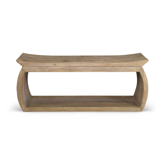TEMPLE NATURAL ELM WOOD BENCH