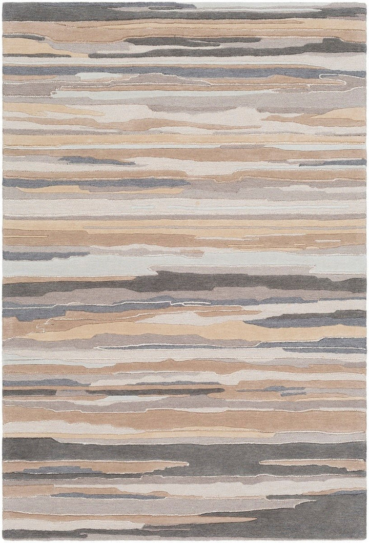TEXTURED HORIZON WOOL RUG: SANDSTONE