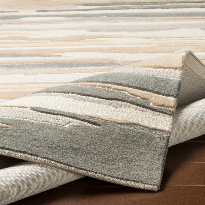 TEXTURED HORIZON WOOL RUG: SANDSTONE