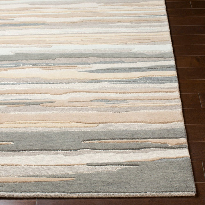 TEXTURED HORIZON WOOL RUG: SANDSTONE