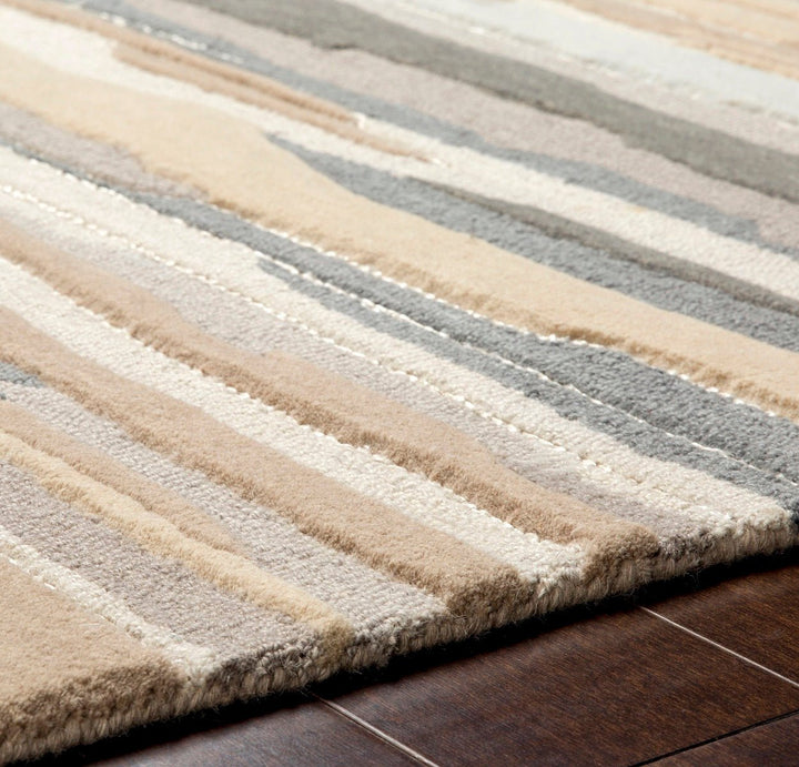TEXTURED HORIZON WOOL RUG: SANDSTONE