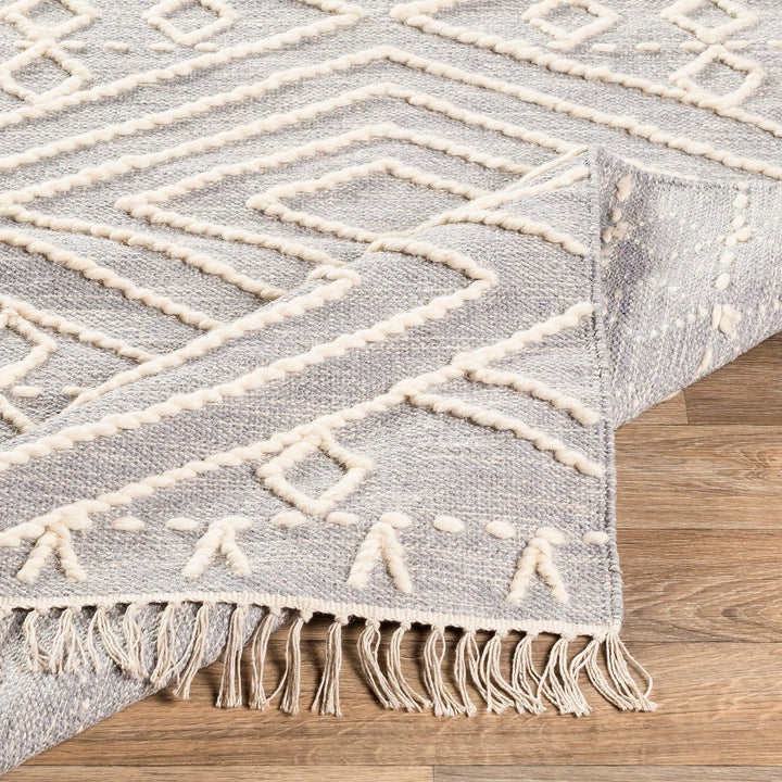 TOBEY WOOL + COTTON TEXTURED FLATWEAVE: GRAY