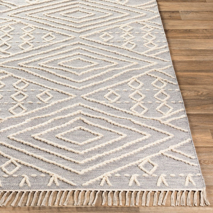 TOBEY WOOL + COTTON TEXTURED FLATWEAVE: GRAY
