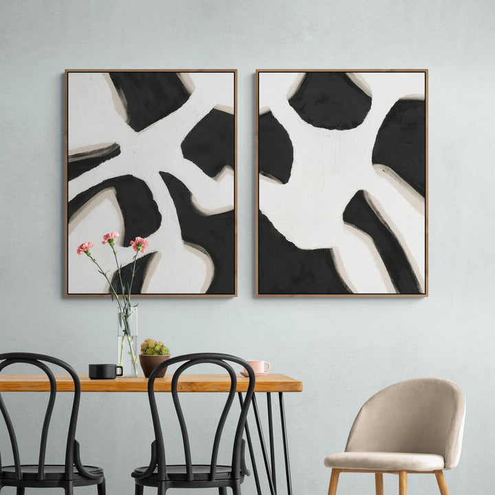 "TORTUE BLANCHE" NATURAL CANVAS HAND PAINTING