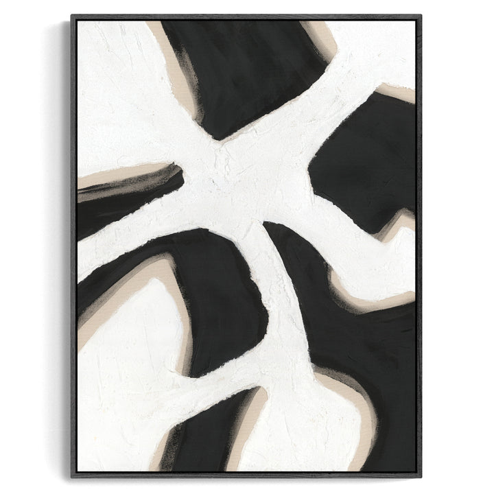 "TORTUE BLANCHE" NATURAL CANVAS HAND PAINTING