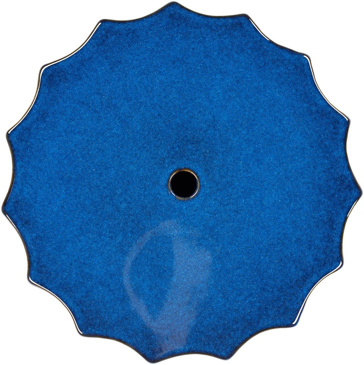 TWIST CERAMIC GARDEN STOOL: BLUE