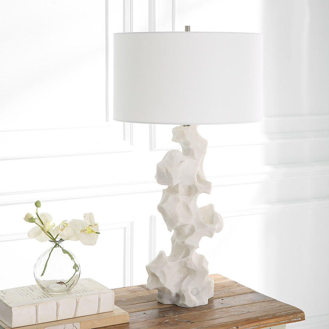 REMNANT WHITE STONE TABLE LAMP
