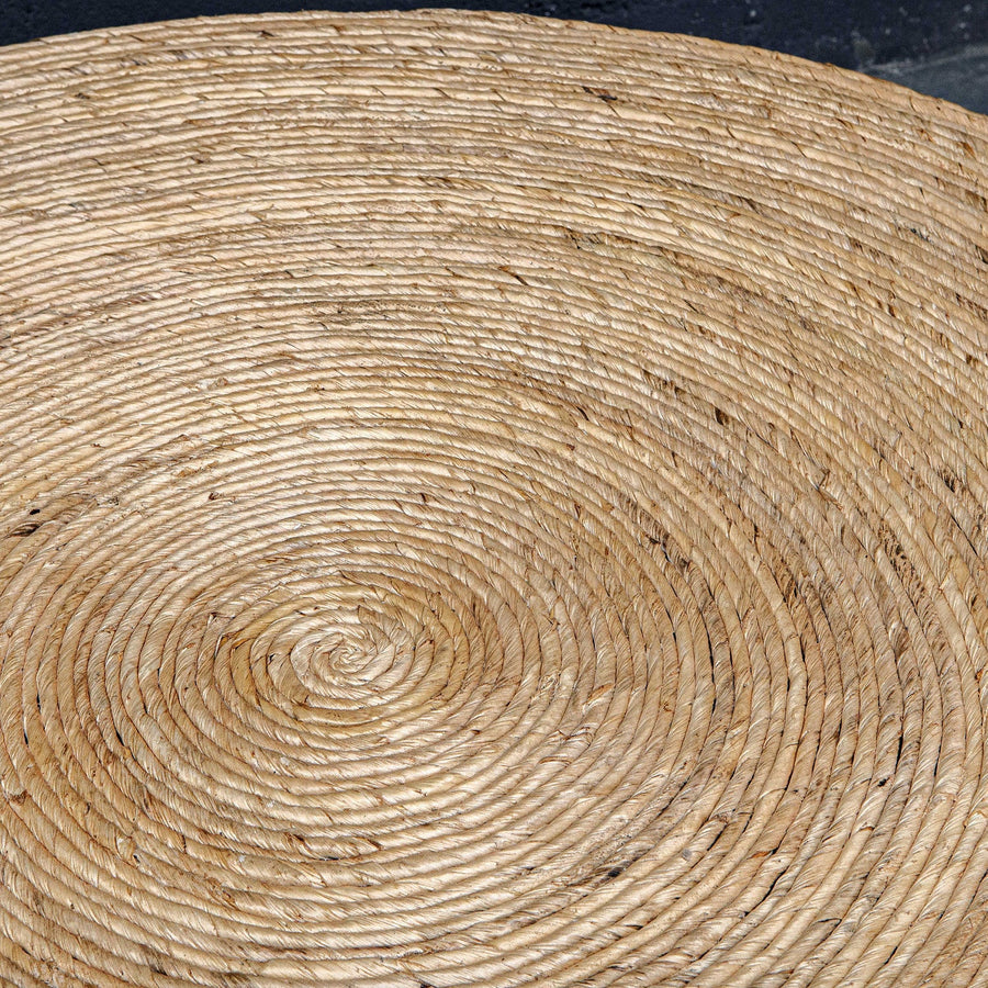 WOVEN BANANA LEAF ROUND COFFEE TABLE