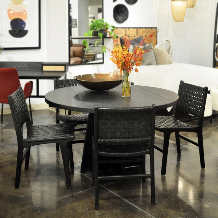WYATT LEATHER STRAPPED DINING CHAIR | SET OF 2