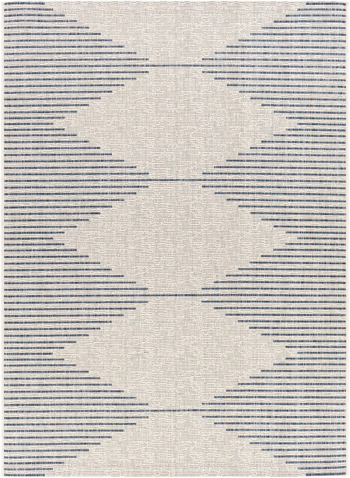 YOKI OUTDOOR RUG: BLUE + WHITE