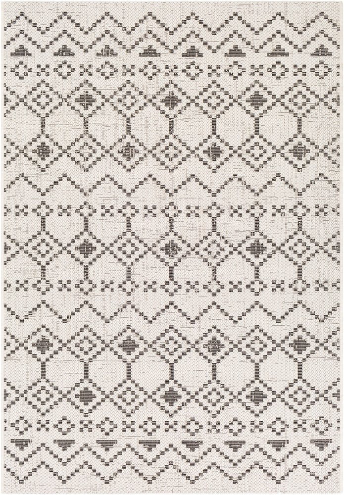 YUMA OUTDOOR RUG: BLACK + WHITE