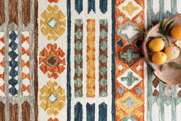 ZHARAH 08 HOOKED WOOL RUG: SANTA FE SPICE