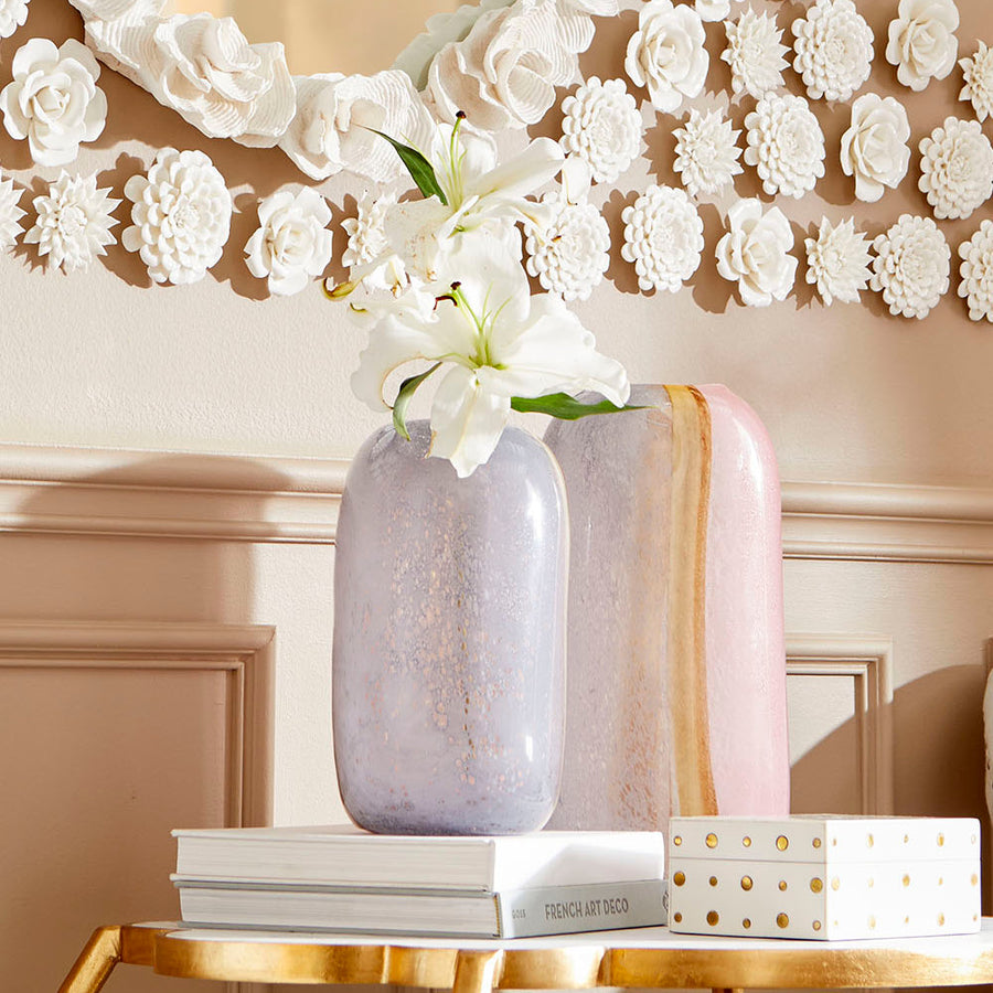 ASTRA PINK + LAVENDER GLASS VASES