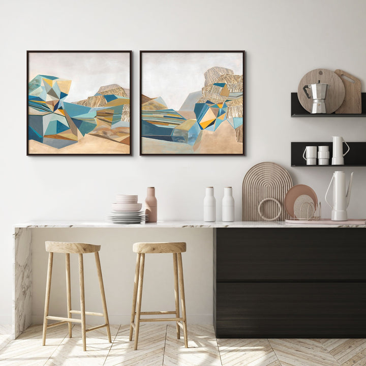 "GEOMETRIC LANDSCAPE" CANVAS ART DIPTYCH