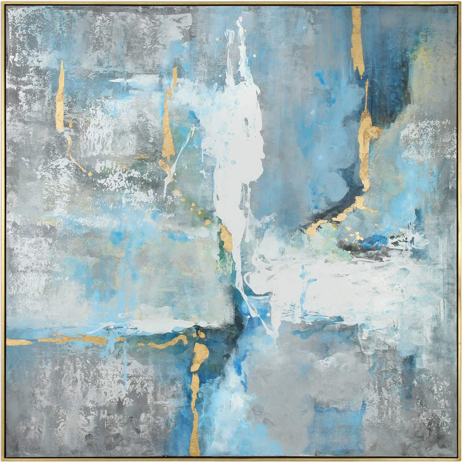 "MEDITATION" GOLD EMBELLISHED HAND PAINTING ON CANVAS