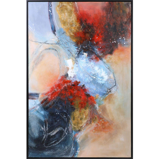 "SUMMER SUNSET" HAND PAINTED FRAMED CANVAS ART