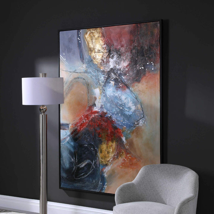 "SUMMER SUNSET" HAND PAINTED FRAMED CANVAS ART