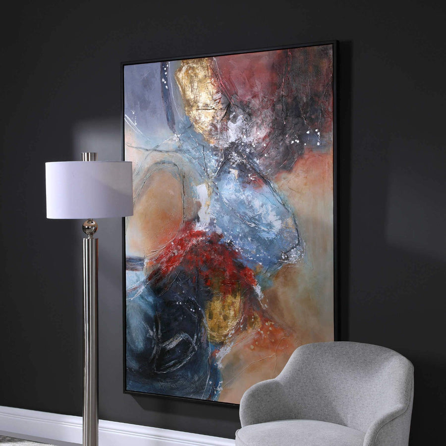 "SUMMER SUNSET" HAND PAINTED FRAMED CANVAS ART