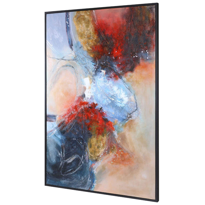 "SUMMER SUNSET" HAND PAINTED FRAMED CANVAS ART