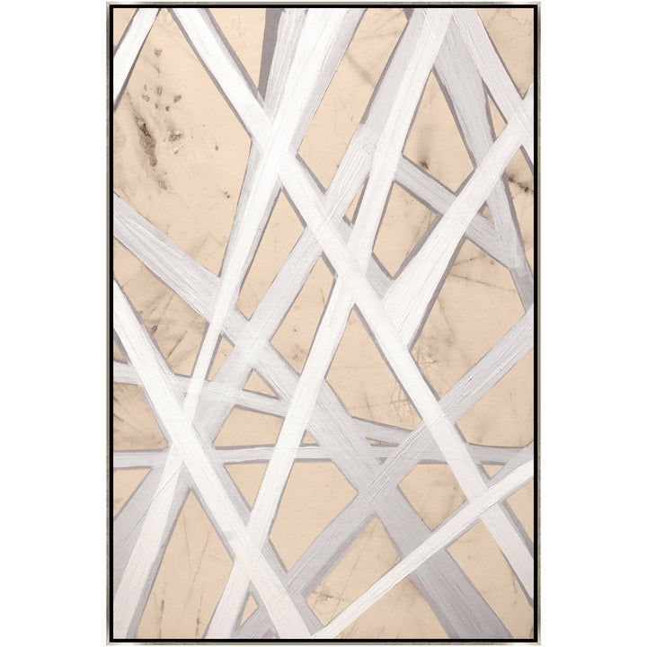 "SILVER PATHS II" NATURAL CANVAS HAND PAINTING