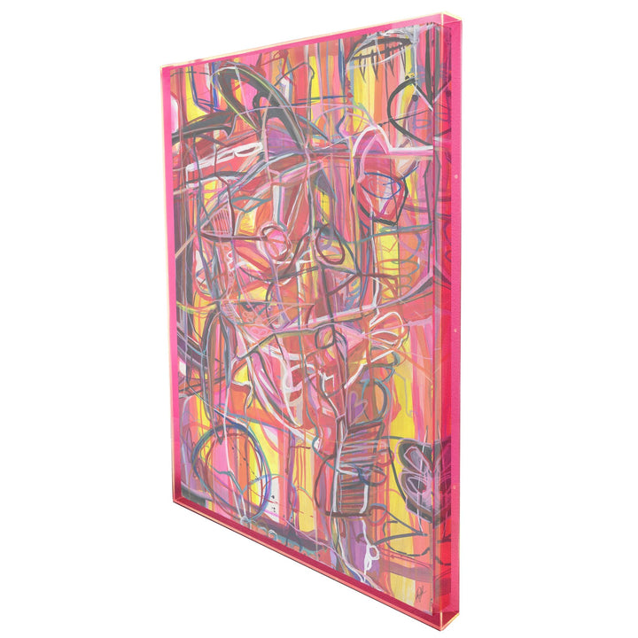 "TRAVELING THROUGH EDEN" CANVAS ART NEON PINK PLEXIBOX