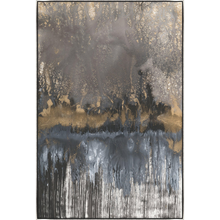 "GOLDEN AFTERNOON VI" GOLD EMBELLISHED CANVAS ART
