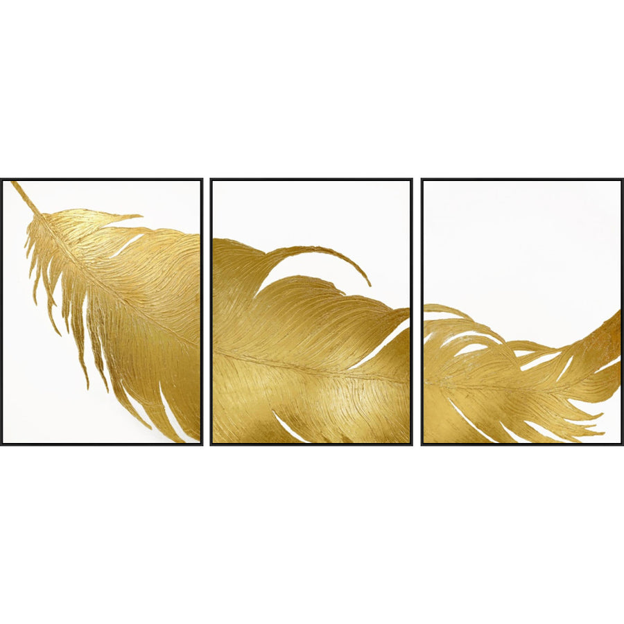 "GOLDEN ILLUSION" HAND PAINTED TRIPTYCH CANVAS ART