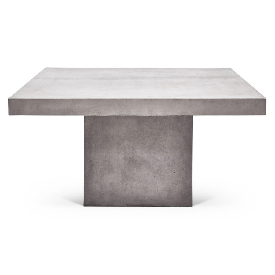 square concrete dining table
